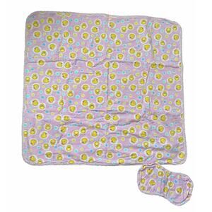 Handmade Baby Girls Pink Blanket Rubber Duckies with Matching Burp Cloth 32x34